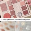 Ezyuanchly Lace 12 Color Eyeshadow Palette,Colorful Eyeshadow Palette Blendable Shimmer and Matte Nudes Shades, Eyeshadow Palette Makeup Blush Highlighter All In One