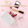 Portable Mini Pin Bamboo Hair Brush with Steel Bristles Detangling Brush Wig Hair Brush Small Wire Cushion Brush with Wood Handle Travel Natural Wood Comb with Metal Bristles for Women