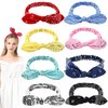 Cositina 8 Pack Bandana Headband Elastic Paisley Knot Hairbands Retro Print Rabbit Ear Bow Turban Headwrap for Women Girls