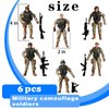 KEYUM Military Soldier Action Figures, 6Pcs Military Soldier Toys for Boys 3 4 5 6 7+ Year Old, 4-Inch Toy Figure & Playsets with Weapon Accessories, Cake Topper