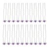 Rbenxia 20 Pcs Bridal Wedding Rhinstone Hair Pins hair Accessories Hair Sticks 2.4 Inches Bridal Prom Clips Rose U-shaped Hair Pins for Women and Girls, Purple