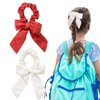 Melbelia Christmas Bow Hair Scrunchies for Women Girls Knotted Bow Hair Ties Ropes Elastic Bands Hair Bows for Women Ponytail Holder Hair Accessories for Women Girl (Red & White,2Pcs)