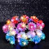 Foyte 4PCS Light Up Flower Headbands LED Floral Hair Wreath Glowing Fairy Headband crown Boho Dasiy Headpiece for Women (white,pink,blue,orange, one size-a)