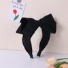 Bow HeadBands for Women Girls Big Bow Decor Hair Hoop ,Drnytunk Women Headbands Knotted Turban Headbands Top Knot Hair Band Bows Hair Accessories,Black