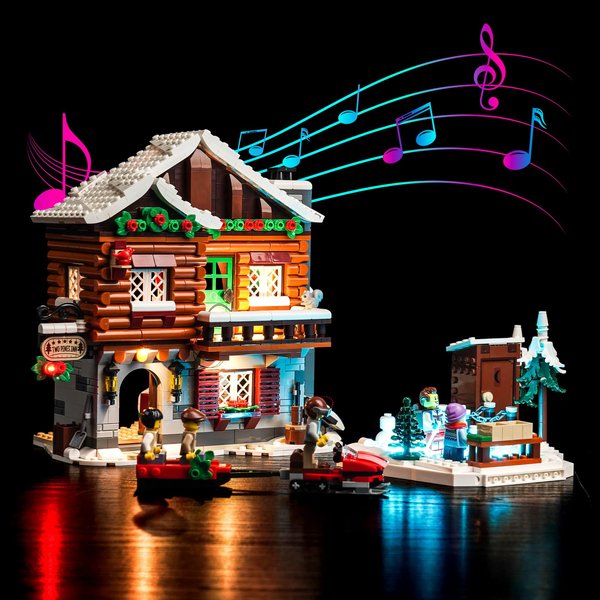 VONADO Music Version LED Light Kit for Lego Alpine Lodge 10325 Christmas Winter Village, Creative Lighting Set Accessories Compatible with Lego 10325 Christmas Village Set (Lights Only, No Models)