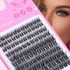 Uranian DIY Cluster Eyelash Extensions 110pcs Individual Lashes Black Natural D Curl Faux Mink Lashes 10-14mm Mix Length Clusters False Eyelashes for Women and Girls