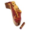 Saxophone with Musical Notes All Natural Exotic Woods Puzzle Box, 7 x 3.5 x 2 with Sliding Wooden Magnetic Key Lock, Sliding Cover and Inner Lid to Hidden Compartment. Hand-Made Wood Onlay Design