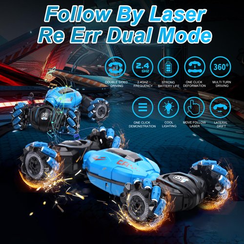 COUOMOXA Stunt Car Sensing for Kids: Music and 2.4GHz Remote Control Car – Fun RC Toy for Indoor Outdoor Game – Best Gift for Boys Ages 6-8, 8-12