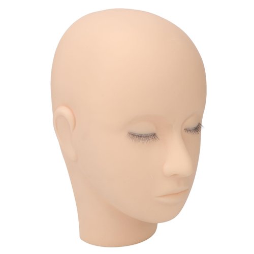 Lash Mannequin Head, Silicone 3 Layers Eyelash Practice Head High Simulation Soft Safe for Hospital