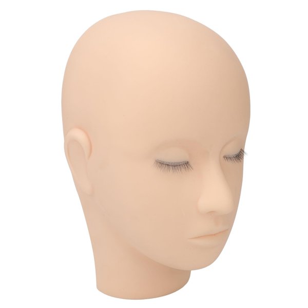 Lash Mannequin Head, Silicone 3 Layers Eyelash Practice Head High Simulation Soft Safe for Hospital