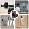 CIEMGNZOC 6 PCS Curtain Rod Bracket Holder, Universal Self Adhesive Wall Mount fits Support Curtain 0.6'' to 1.5'' Curtain Rod, Curtain Rod Hooks for Bathroom Kitchen(Curtain Rod Not Included)(Black)