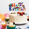 DIADARL Transportation Cake Decoration Car Truck Train Airplane Ship Party Cake Toppers Picks Themed Birthday Party for Kids Boy Girl Birthday Party Supplies