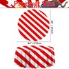 3 Pieces Red and White Stripe Tablecloths for Round Table, Carnival Theme Party Decorations, 84'' x 84'' Plastic Table Cover for Circus Party, Movie Night, Birthday, Christmas, Baby Shower, Wedding