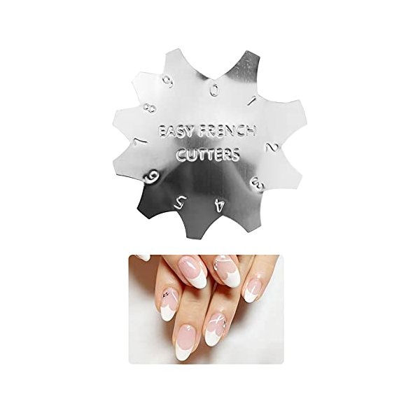 Professional Small 0-9 Sizes V Shaped Cutter French Manicure Nail Art Tool Tips Pink White Trimmer UV Gel Nail Polish, HJ-NAT160-FS04