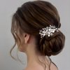 Asooll Pearl Bride Wedding Hair Comb Silver Rhinestone Bridal Side Combs Star Hair Accessories for Bride and Bridesmaid