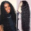 BASEMMAHER Lace Front Wigs for Black Women Deep Wave Lace Front Wigs Synthetic Hair Pre-Plucked Long Wavy Frontal Wig 28" Fake Scalp Middle Part Crimps Curls Hair Replacement Wigs for Daily Use