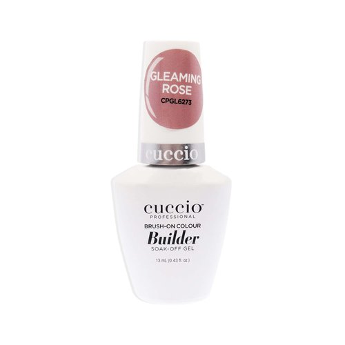 Cuccio Pro Brush-On Colour Builder Soak-Off Gel - Calcium Enriched - Easy Brush-On - Perfect Light Color - Reinforce, Build, Shape And Extend The Natural Nail - Gleaming Rose - 0.43 Oz Nail Polish