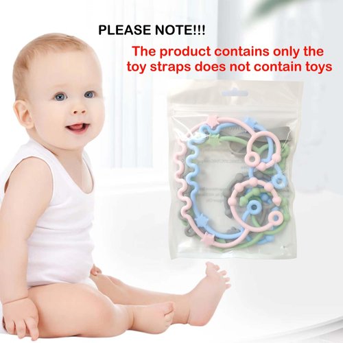 Toy Straps for Baby,RTMOK 6pcs Silicone Setpacifier Clip,Applies to Car Seat Toy,Teether Toy,High Chair,Stroller Accessories,Baby Toy Clips,Cribs,Rocking Chair,Silicone Pacifier Clip