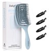 Daily Gard Detangling Brush, Dry and Wet Vented Detangler Hair Brush for Women and Men, Professional Paddle Curved Styling Hairbrush for Straight/Curly/Thick/Long/Wavy/Damaged Hair, Blue