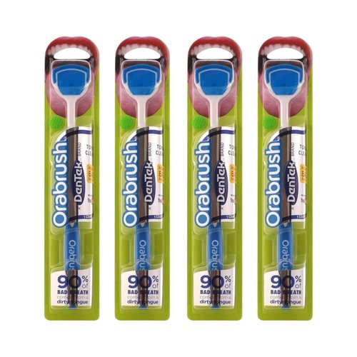 DenTek Orabrush Tongue Cleaner and Tongue Scraper 1 Count (Pack of 4) (Color May Vary)