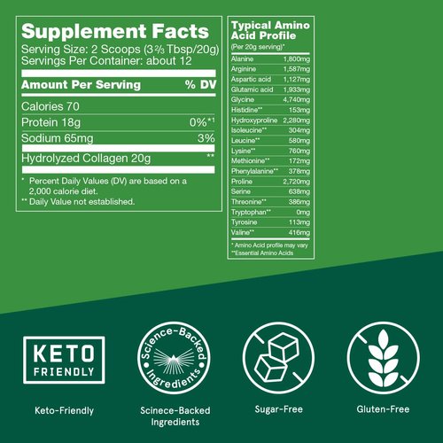 Bulletproof Collagen 18g Protein Powder, 8.5 oz, Unflavored