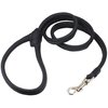 Dogs My Love 4ft Long Round Genuine Rolled Leather Dog Leash Black (Small: 3/8")