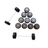 30 Pcs Plastic Roll 2mm Dia Shaft Toys Car Wheel with 15 Pcs Shaft Round Rod Axles for DIY Model Toy RC Car Truck Building Projects