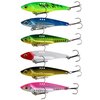 Facikono Blade Bait Bass Fishing Lures Blade Baits for Walleyes Metal VIB Lure, 6pcs 20g Sinking Jigging Spoons Hard Swimbait - 2.75in