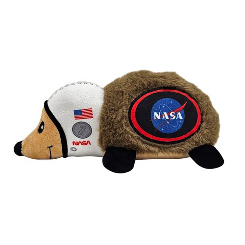 NASA Plush Hedgehog Toy for Dogs & Cats, Cool Soft Pet Toy for Fun and Interactive Play, Dog Chew Toy with Squeaker, Licensed Hot Pet Toy