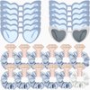 Loanzeg Satin Bridesmaid Scrunchies Bachelorette Hair Ties Set of 12 sunglasses Bridal Shower No Damage Hairties ideas Gift for Wedding Party Favors Bridesmaid Proposal Gifts (White&Dusty Blue)