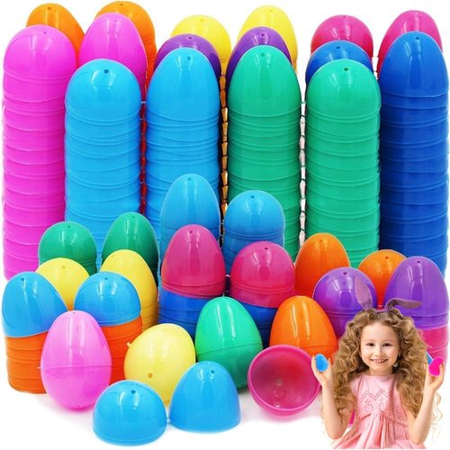The Dreidel Company Fillable Easter Eggs with Hinge Bulk Colorful Bright Plastic Easter Eggs, Perfect for Easter Egg Hunt, Suprise Egg, 2.25" Assorted Colors (12-Pack)