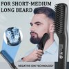 Beard Straightener w/Beard Balm & Beard Growth Oil & Beard Guide E-Book,Upgraded 3 in 1 Hair Straightener Brush Beard Straightening Comb,Unique Stocking Stuffers Gifts for Men Women Him