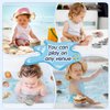 AMCHSURI Bath Toys Floating Boats with Bathing Spoon, 11 PCS Bathtub Mold Free Bath Toy for Babies Water Table Toys Toddler Christmas Birthday Gift for Preschool Boys/Girls