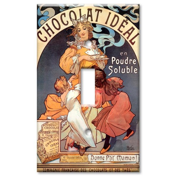 Art Plates - Single Gang Toggle OVERSIZE Switch Plate - OVER SIZE Decorative Metal Wall Plate - Chocolat Ideal - (Made in USA)
