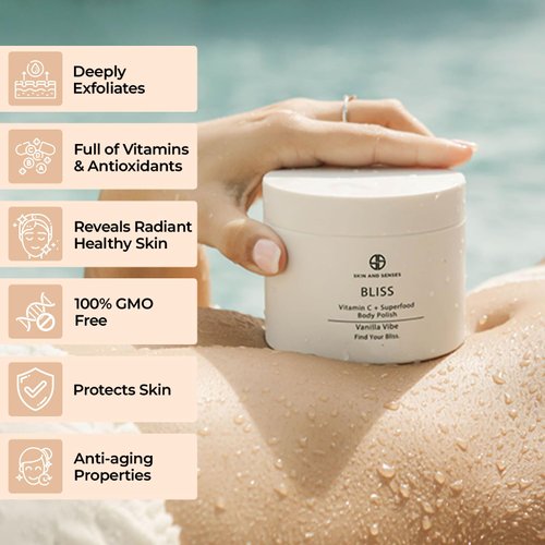 Bliss Vitamin C + Superfood Body Polish - Bliss exfoliating body polish works deep to exfoliate, clarify, and tone your skin and is created with ingredients full of superfoods, vitamins antioxidants.