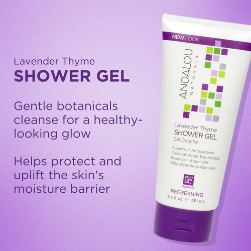ANDALOU NATURALS Lavender Thyme Refreshing Shower Gel, 8.5 Ounce