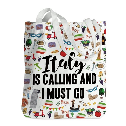 Italy Tote Bag, Italy Travel Essentials, Italy Lover Gifts Travel Gifts for Women Best Friend Sister Travelers, Birthday Christmas Girls Trip Bachelorette Party Favors, Reusable Beach Grocery Bags