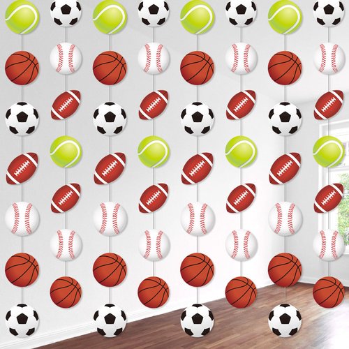 Faccito 8 Pcs Sports Party Banners Sports Theme Party Hanging Decorations Sports Paper Garland for Boys Kids Teens Sports Birthday Party Baby Shower Home Classroom Supplies Decor (Sports)