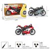 MING YING 66 Pull Back Motorcycle Model - 1:12 Scale Toy Motorcycle,Motorcycle Toy with Light and Music Gift for Children Boys and Girls (Red)