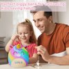 Piggy Bank Girls Unicorn Piggy Banks Cute Unbreakable Resin Coin Money Bank with Stickers Bracelet Set for Kids Toddlers, Rainbow