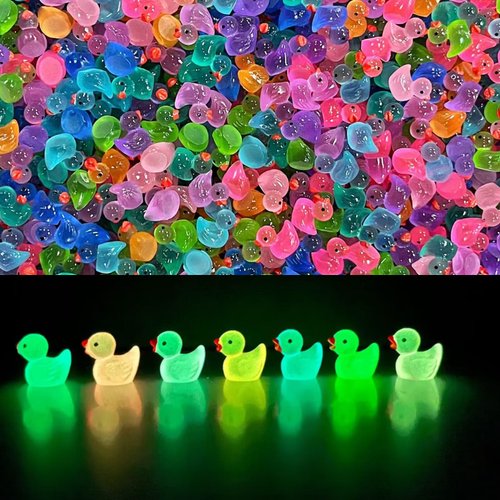 Arcimatto 240 Pack Mini Ducks Tiny Resin Duck Bulk, Decor Duck Figures for Miniature Dollhouse Decor Garden Aquarium Potted Ornament, DIY Charm Crafts Hide and Seek Prank Party Favor Toys Gag Gifts