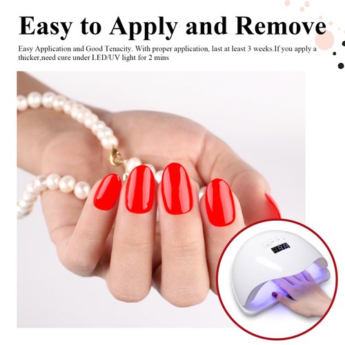 Imtiti Gel Nail Polish, 1 Pcs 15ml Neon Red Color Gel Polish Soak Off Nail Art Manicure Salon DIY Nail Lamp Gel Nail Design Decoration at Home Gift for Women, 0.5 Fluid Ounces