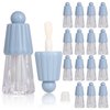 COSIDEA 15pcs 4ml Cute empty lip gloss tubes with wand Blue short chubby lipgloss tube big applicator container