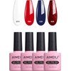 AIMEILI Gel Nail Polish Red White Navy Blue Colors Gel Polish Soak Off Nail Lamp Cured Nail Gel for the 4th of July Manicure Kit Set 33