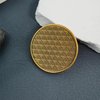 Enchanism Japanese Wave Haptic Coins - Anxiety Relief Tokens - Metal Fidget Toy - Worry Coin - Collectible Coins - Seigaiha Motif - Antique Brass Finish - 5 Pack with Velvet Bag