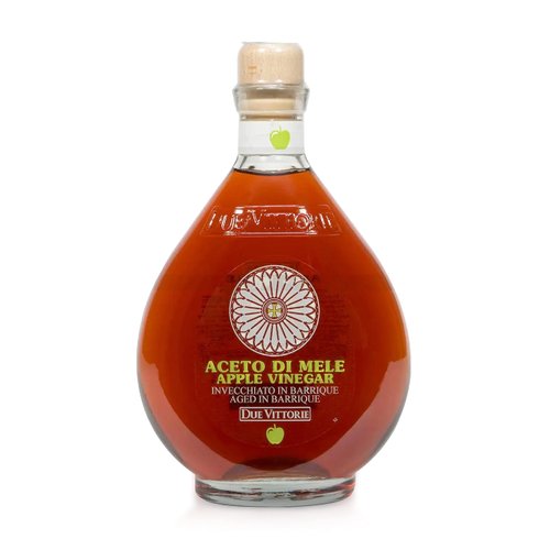Due Vittorie Apple Vinegar - Easy to Drink Raw Apple Cider Vinegar Aged in Barrique Wine Barrels, Gourmet Vinegar for Cooking, Imported From Italy, All Natural - 16.9 fl oz / 500ml