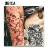 UBICA Temporary Tattoos Adult, 2 Sheets Fake Tattoos, Realistic And Long-Lasting Non-Reflective, Waterproof For 1-2 Weeks, skull Tattoos 4.7x6.8in