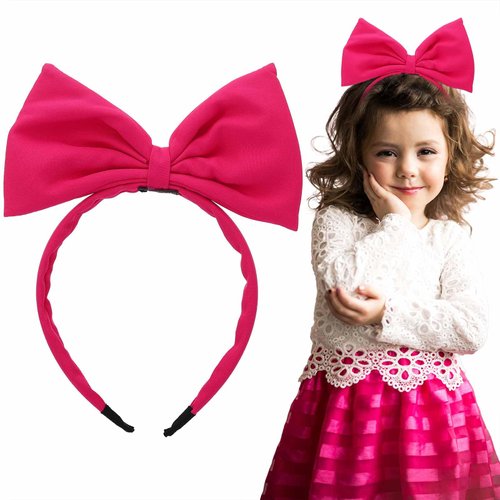 Olbye Bow Headbands Rose Red Hairbands with Bows Big Bowknot Hair Hoop Cosplay Party Headdress Christmas Halloween Costume Accessories for Women Girls (E-Rose Red)