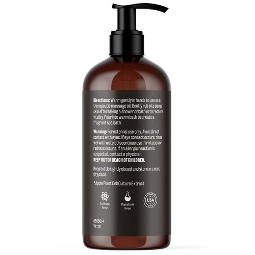 Ylang Ylang + Ginger Massage Oil for Massage Therapy and Manipulation Therapy | Collagen and Stem Cell Anti Cellulite Body Oil for Lymphatic Massage and Sore Muscles Skincare by M3 Naturals