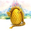 13" 3D Printed Dragon with Dragon Egg, Articulated Dragon, Gold Imperial Dragon, Dragon Fidget Toy, Home Office Decor Executive Desk Toy ID002-GOLD